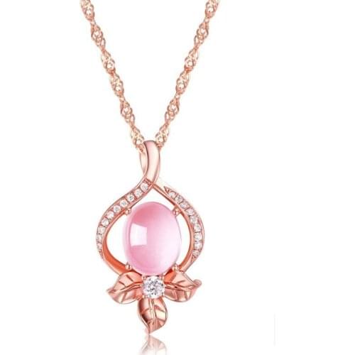 Popular 925 Silver Mosaic Pink Crystal Round Dangle Pendant Trendy Fashion Charm Jewelry Accessories Gifts for Her Women