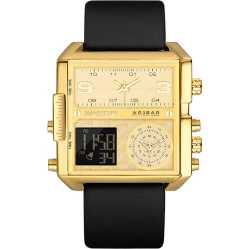 Luxury Brand Square Large Dial Digital Mens Watch Function Creative Quartz Electric Sports Waterproof Wristwatch Reloj Hombre
