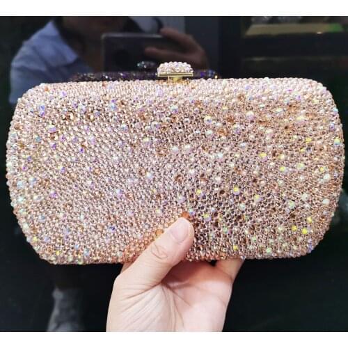 Luxury Wine Champange Crystal Stones Clutch Bags Rose Party Purse Prom Evening Bags boutique Pochette Bags p12