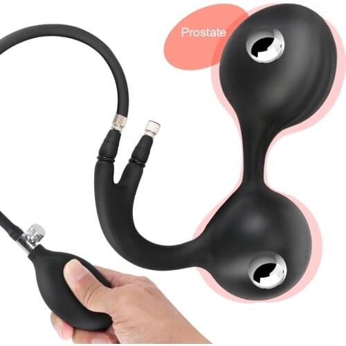 With Metal Ball Adult Products Anus Expander Prostate Massager Huge Inflatable Anal Beads Sex Toys for Men Women