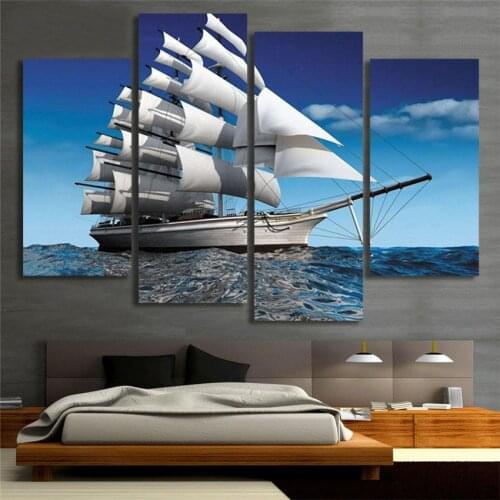 Modern Ocean Sailing Ship Canvas Painting Printed On Canvas Cuadros Abstractos 2017 Wall Pictures For Home Decoration Gift