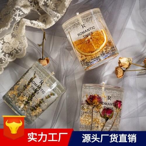 Glass Jar Scented candles Dried flower Aromatherapy Candle Home Decoration Ornaments Romantic Atmosphere Props Gifts