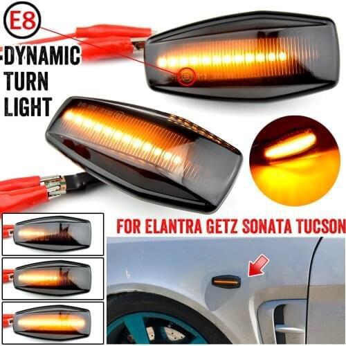 2pcs For Hyundai Flowing Water Indicator LED Side Marker Turn Signal Light For Elantra Getz Sonata XG Terracan Tucson
