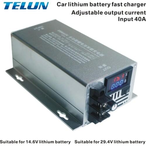 TELUN input 40A spare lithium battery car fast charger suitable for charging 12V 24V lithium iron phosphate ternary battery