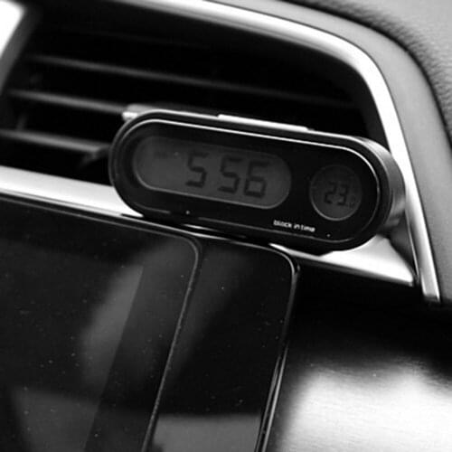 General 2-in-1 Auto Car Electronic Clock Luminous Thermometer LED Digital Display Mini Portable Dashboard Clock Car Accessories