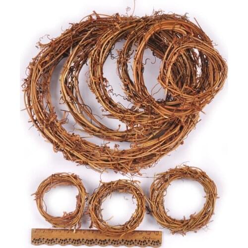 6-40cm Party Wedding Decoration Rattan Wreath Floral Hoop Christmas Decor For Home Hanging Ring Artificial Flower DIY Wreaths