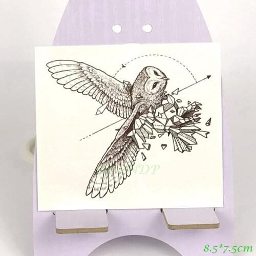 Waterproof Temporary Tattoo owl hawk stone paper folding art tatto stickers flash tatoo fake tattoos for girl women kid man