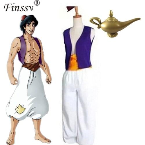 Halloween Adult Cosplay Complete Set Clothing Adult Cosplay Costume Mythical Prince Aladin Stage Performance Costume Magic lamp