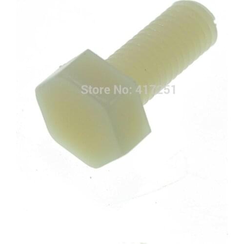 1 piece Metric Thread M8x25mm Full Nylon Outside Hex Screw Plastic bolts Fasteners