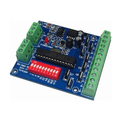 10pieces free shipping 8 channel DMX512 RGBW controller 2groups RGBW 8CH DMX512 decoder DC5-24V input each channel max 3A