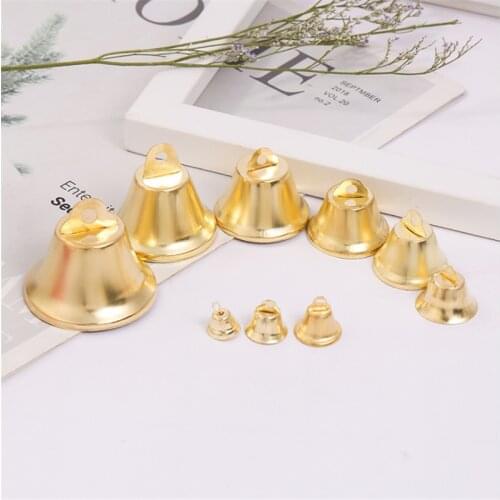 10Pcs Copper European Retro Bells for Home Christmas Party DIY Handmade Jewelry Campanula Accessories Christmas Tree Ornaments