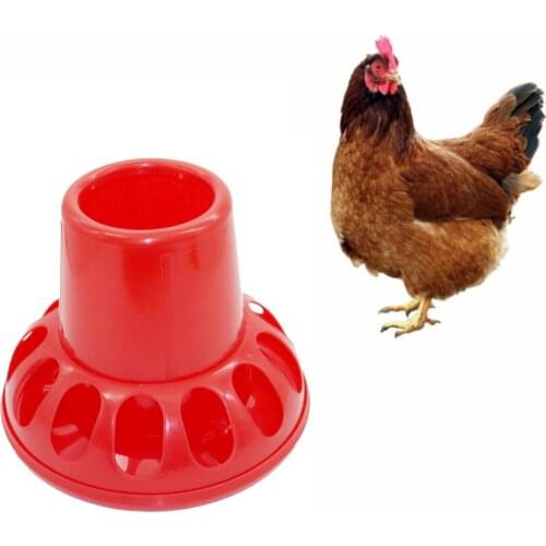 2KG Red Plastic Chicken Feeders Quail Feed Bucket Poultry Farming Tools Chicken Quail Automatic Feeder Chickens red Feeders