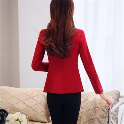 2020 New Fashion Womens Coat Spring Autumn Slim Single Button Blazer Feminino Plus Size Casual Ladies Blazers CJ016