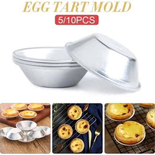 5/10Pcs Nonstick Tart Mold Aluminium Alloy Reusable Baking mould Cupcake and Muffin Baking Cup Tartlets Pans Kitchen Tools