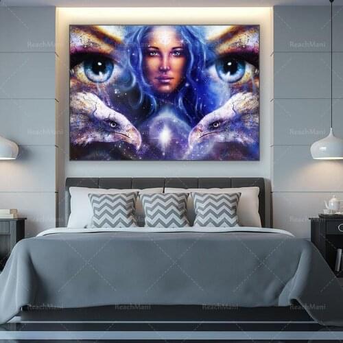 Abstract canvas painting eyes woman wall art picture prints and posters modern posters for living room home decor
