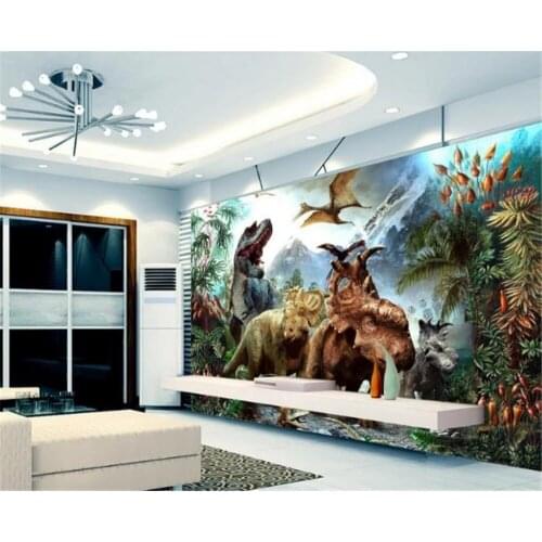 Diantu Custom Any Size 3d mural Wallpaper Large 3D Dinosaur Mural TV Background / living room / Wall Decoration Mural Wallpaper