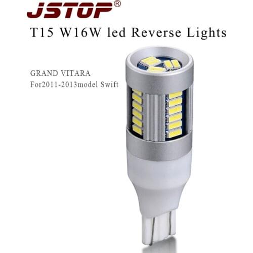 JSTOP Grand Vitara LED Reversing Lights automobile led canbus 12VAC exterior lamp w16w 6000k Reversing lamp T15 led backup light