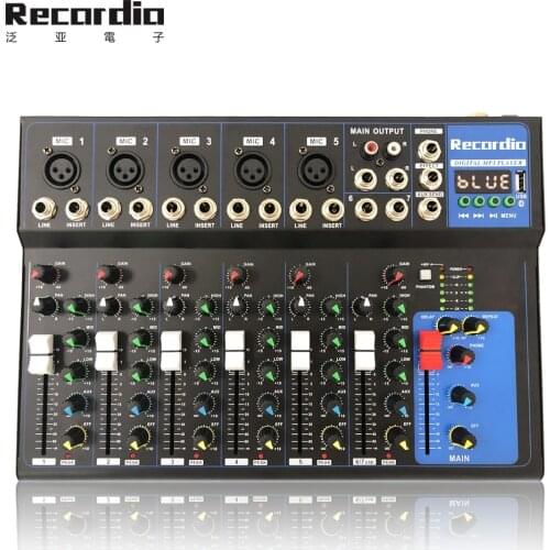 GAX-UF7/F7 USB Digital Microphone Sound Mixer Console Professional Karaoke Audio Mixer Amplifier with blueteeth