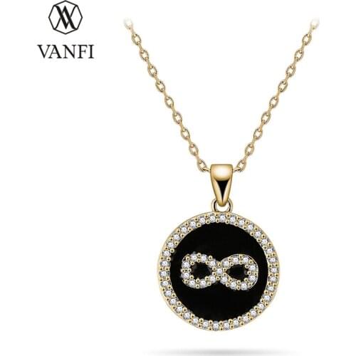 Kfvanfi dripping black oil pendant necklace cubic zirconia infinite necklace women mothers day gift