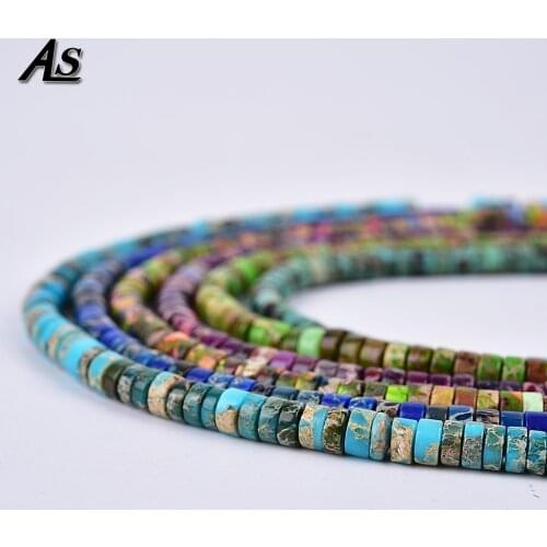 Asingeloo 2*4mm Round Emperor Stone Loose Beads Imperial Pine Howlite Natural Stone Beads Strand 15.5"