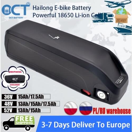 36V 52V Hailong Lithium Ion Electric Bicycle 48V ebike Battery with Safe Lock Lithium Battery 750W 500W Bike Motor Mountain Bike