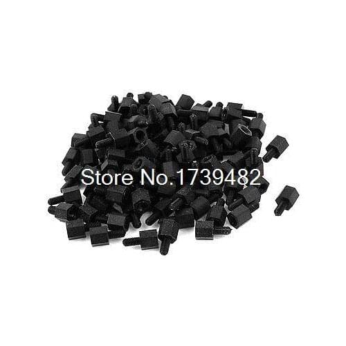 M3 6+6mm Male Female Thread Nylon Hex Standoff Spacer Screws PCB Pillar 100pcs