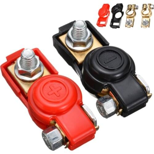 Mayitr 1Pair Positive + Nagative Car Battery Terminal Clamp Replacement Auto Car Battery Terminal Clip Adjustable Connector