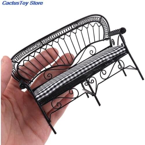 1:12 Dollhouse Miniature Sofa Living Room Garden Double Chair Double-Seat Sofa