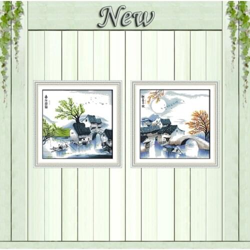 Harvest in autumn spring diy painting counted printed on canvas DMC 11CT 14CT kit chinese Cross Stitch embroidery needlework Set