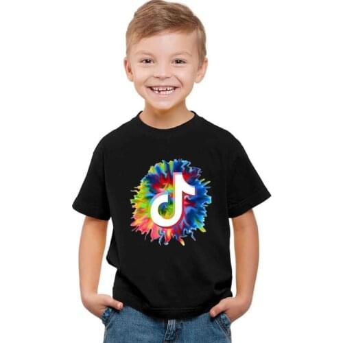 New Tik Tok Cartoon T Shirt For Kids Summer Boys Clothes Tik Tok Fashion Top Tees Children All-Match Girls' Clothing