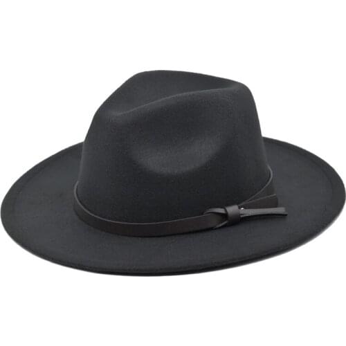 Autumn and winter wool blend fashion wide-brimmed fedora hat ladies wool top hat fedora mens church Panama hat free shipping