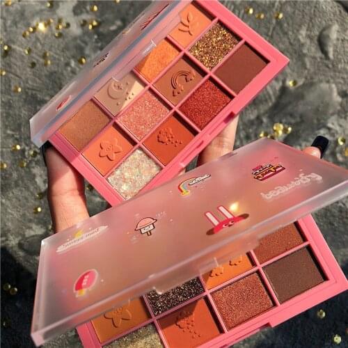 12 colors Eyeshadow Palette Matte Shimmer Eyeshadow Rainbow Eye Shadow Waterproof lasting Anti-sweat Flash Powder Cosmetic TSLM1