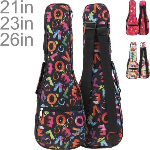 21 / 23 / 26 Inch Portable Ukulele Bag 3 Types Durable 10mm Sponge Soft Case Gig Ukulele Mini Guitar Waterproof Backpack