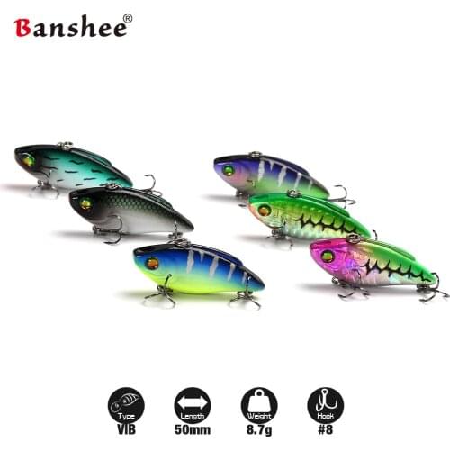 Banshee 6pcs/lot 50mm 8.7g Fishing Lure V50 Hard Artificial Bait VIB vibrator Wobbler Vibe Vibration Sinking Lipless Crankbaits