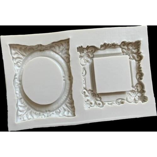 Embossed Frame Silicone Mold DIY Handmade Epoxy Tabletop Key Chain Pendant Decoration 15-967