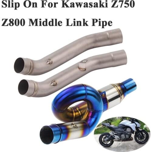 Slip On For Kawasaki Z750 Z800 Motorcycle Exhaust Escape Modified Stainless Steel Connect Middle Link Pipe Without Muffler 51mm