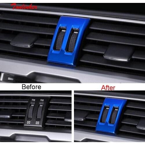 Tonlinker Cover Sticker For PRADO 2014-17 Car Styling 1 Pcs Stainless steel Dashboard middle Outlet position Cover stickers