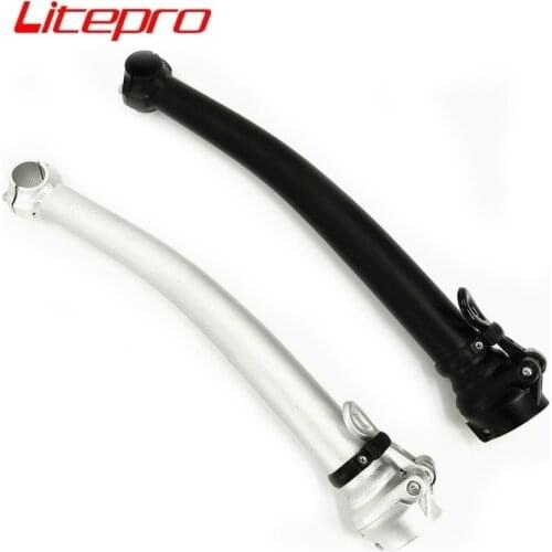 Litepro Folding Bike Stems 37cm 35cm Inward Fold Stem Gooseneck Curved Stem 25.4mm Handlebar 28.6mm Fork Folding Bicycle Parts