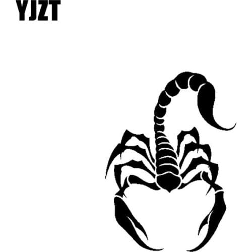 YJZT 9.3CM*12.6CM Nice Scorpion Dazzling Valiant Decal Vinyl Car Sticker Cartoon Black/Silver C19-0414