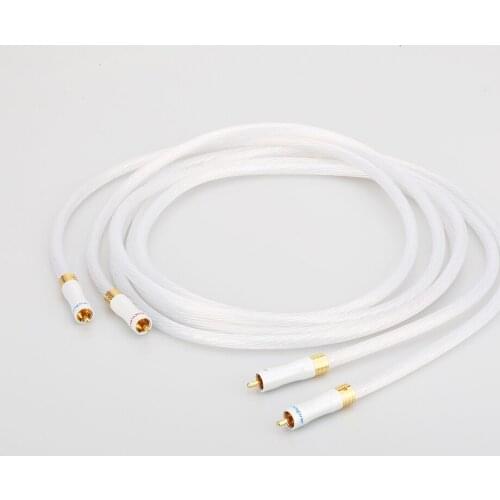 1pair 5N Silver plated OCC RCA cable Analog cable RCA audio cable Silver plated