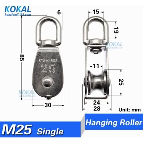 [S-M25] 1pcs/lot 304 stainless steel conveyor belt line wire rope steel U grooved steel Grooved roller with ring base pulley