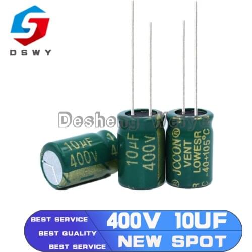 10PCS Higt Quality 400V10UF 10*13mm 10UF 400V 10*13 Electrolytic Capacitor