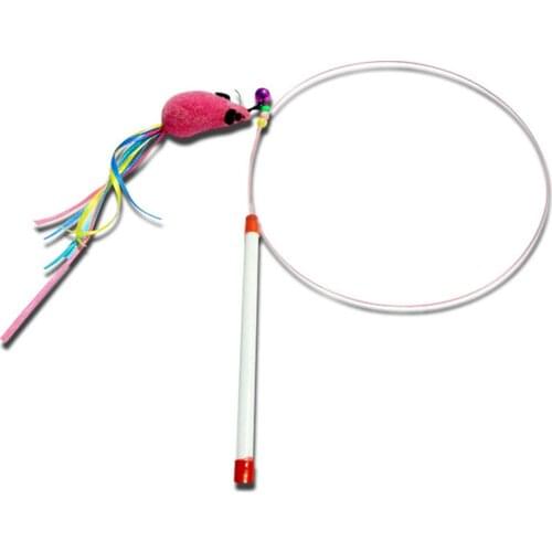 110cm Length High Quality Pet Cat Toy With Bell Newly Design Bird Feather Plush Plastic Toy for Cats Cat Catcher Teaser Toy