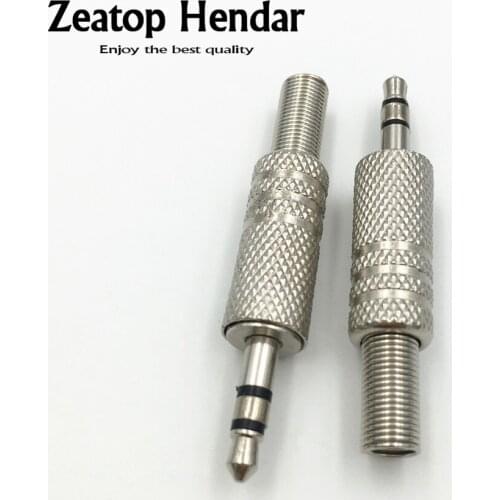 20Pcs Metal Stereo Male 1/8 3.5mm 3 Pole Jack Plug Audio Connector headphone