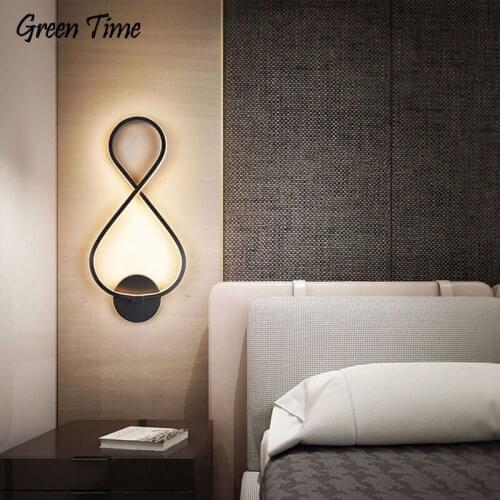 22W Home Sconce Wall Light For Bedroom Living room Study room Bedside light Aluminum Modern Wall Lamp Fixtures Black 110V 220V