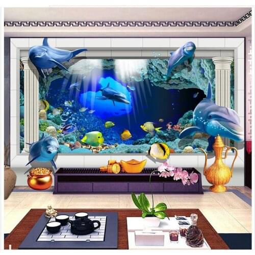 3D wallpaper for walls 3 d custom 3d murals wallpaper 3 d underwater TV background wall of the sitting room sofa background wall
