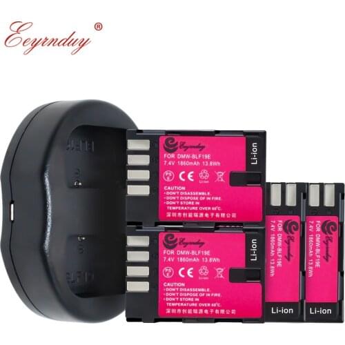 4pcs DMW-BLF19 DMW BLF19 BLF19E DMW-BLF19e DMW-BLF19PP Battery+ Dual USB Charger for Panasonic Lumix GH3 GH4 GH5 G9