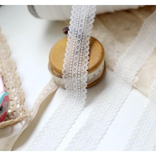 5 Meters/lot Width 3.3cm High Quality Off White Symmetry Elastic Handicrafts Embroidered Net Lace Trim Ribbon