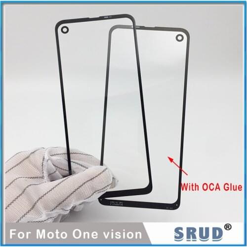 5pcs Outer Glass Lens with OCA glue For Motorola Moto One Vision P50 XT1970 LCD Screen Front Touch Screen Replacement Repairing