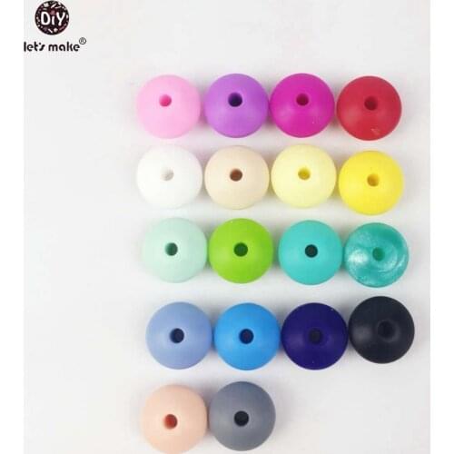 Lets Make Wholesale 500pc Silicone Beads Abacus Shape Chew Toys Bracelet DIY Handmade Toy Silicone Child Gift Baby Teether 12mm